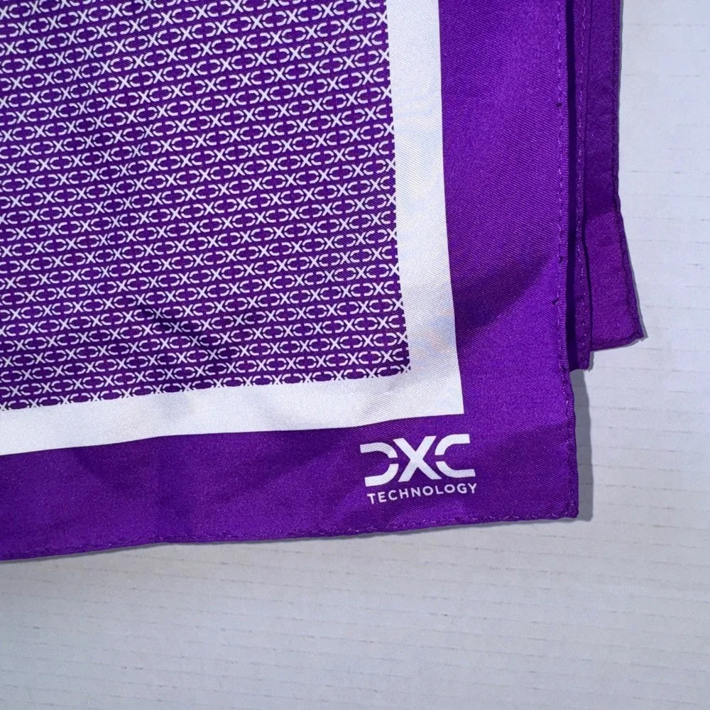 Vineyard Vines Scarf Women 35x35 Purple Silk Geometric DXCTechnology Logo Square